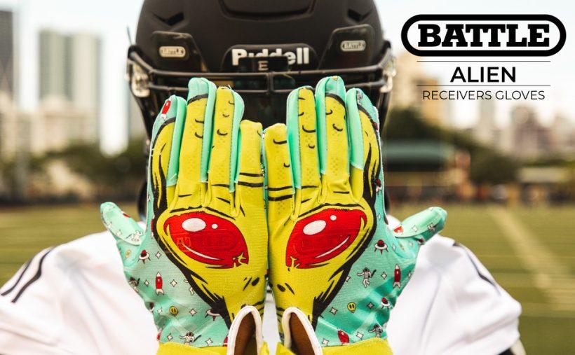Battle Sports Alien Ultra-Stick Football Receiver Gloves - Unleash Your Catching Potential